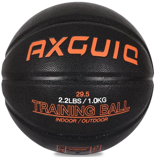 3LBS/2.2LBS Weighted Heavy Basketball 29.5/28.5" Training Equipment for in& Outdoor Improving Dribble Up Handling Dribbling, Passing&Rebounding Skills Weighted Training Basketball (Size 7/6) - color: 2.2LBS Black,Orange Weighted Basketball, size: Size 7 A