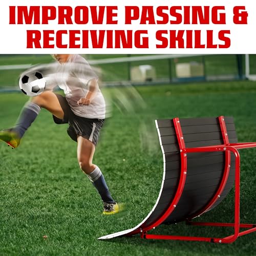 Soccer Rebounder Rebound Net, Kick-Back Football Training Gifts, Aids & Equipment Heavy-Duty - style: Return Ramp