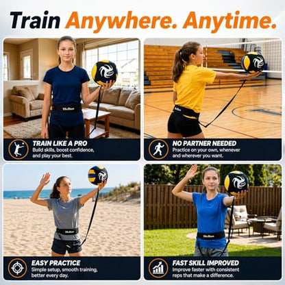 Volleyball Training Equipment Aid - Practice Your Serving, Setting & Spiking with Ease, Great Solo Serve & Spike Trainer for Beginners & Pro, Perfect Volleyball Gift - style: VbStar Pro