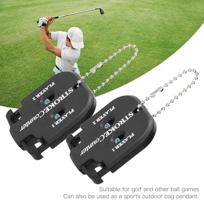 2pcs Portable Golf Score Counter Mini Stroke Shot Counter with Key Chain for Score Tracking ABS Compact