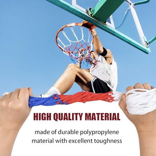 Basketball Net Replacement, Basketball Hoop Net, Basketball Net Outdoor Heavy Duty, Basketball Replacement Nets for Indoor Outdoor, All Weather Anti Whip, 12 Loops Standard Size