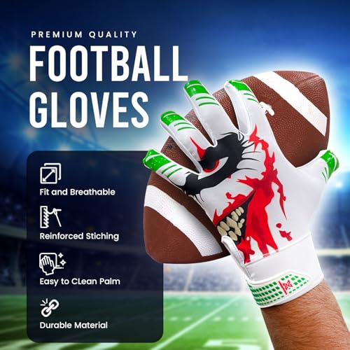 1.0 Football Gloves – Super Sticky Receiver Gloves Tacky Grip & Performance for Games & Training – Adult & Youth Sizes