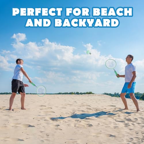 Kids Badminton Rackets Set with Soft Grip, Oversize & Lightweight Shuttlecocks Racquet with Carry Bag for Children Youth, 2 Player Sport Game for Indoor Outdoor Backyard