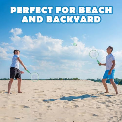 Kids Badminton Rackets Set with Soft Grip, Oversize & Lightweight Shuttlecocks Racquet with Carry Bag for Children Youth, 2 Player Sport Game for Indoor Outdoor Backyard