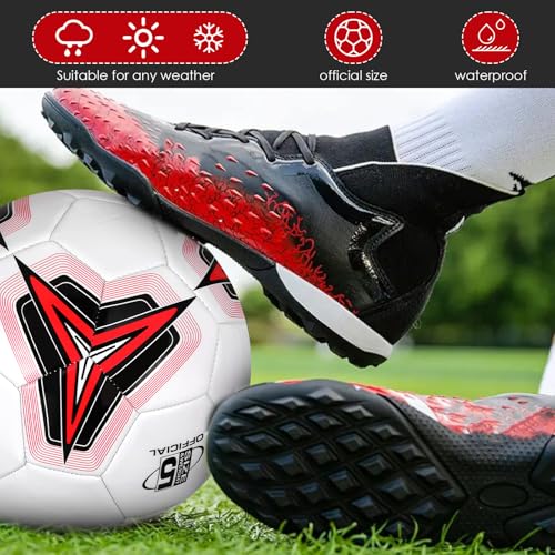 Soccer Ball 5 Size,Design Soccer Ball, Indoor Outdoor Football for School Training Practice or Boys Girls Toddlers Gift