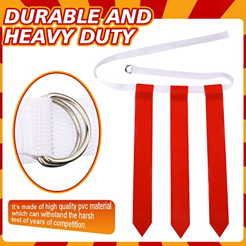 Vinsot 48 Pcs Adjustable Flag Football Belts Flag Football Set Belts with 144 Flags for Adults and Youth(Red and Yellow)