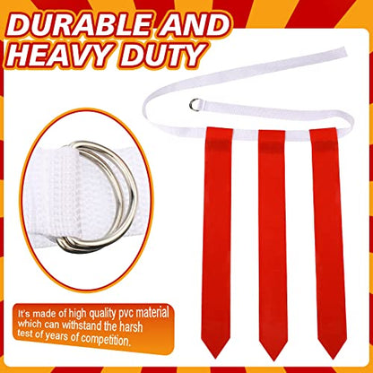 Vinsot 48 Pcs Adjustable Flag Football Belts Flag Football Set Belts with 144 Flags for Adults and Youth(Red and Yellow)
