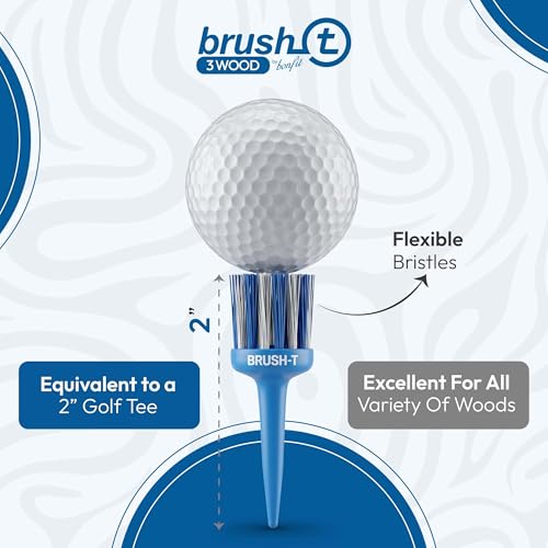 BRUSH-T Premium Plastic Golf Tees, Unbreakable Innovative Design, Consistent Height, Perfect Golf Gift for Men and Women. Golfing Tees, Works with Any Golf Ball - size: Standard