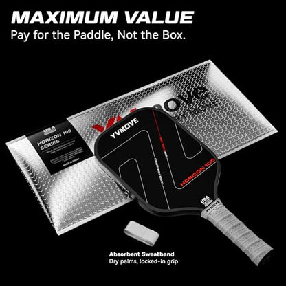 Pickleball Paddles | Raw Carbon Fiber | Effortless Power & Anti-Break Handle | Anti-Shock Core 16mm | for Beginners & Intermediates & Family Games | USAPA Approved