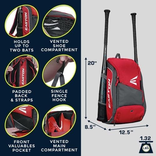 Easton | GAME READY Backpack Equipment Bag | Adult | Baseball & Softball | Multiple Colors - color: Purple