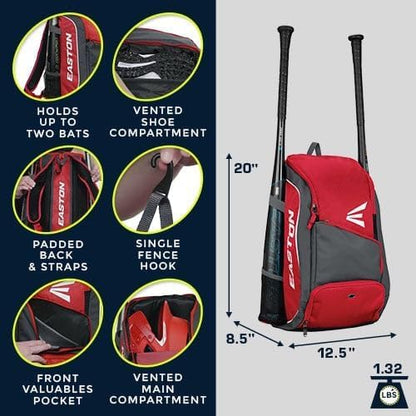 Easton | GAME READY Backpack Equipment Bag | Adult | Baseball & Softball | Multiple Colors - color: White