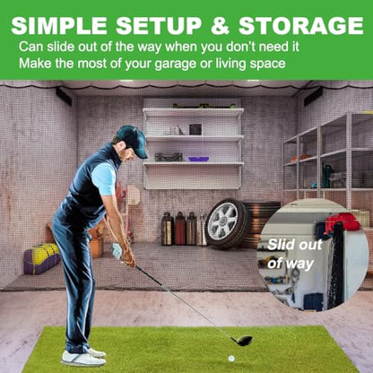 Golf Practice Net, 12X12ft /12X15ft/12X20ft Golf Hitting Hanging Kit, Sports Practice Barrier Net for Backyard and Garage, Indoor/Outdoor DIY Sports Netting for Baseball, Hockey, Soccer - size: 12X20ft