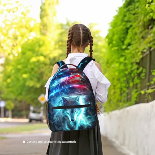 Wolf Backpack for Boys School Backpack for Kids Children Teens Elementary Middle School Students Bookbag Ages 6-18, Waterproof Adjustable Wolf Bookbag Travel Daypack - color: Wolf