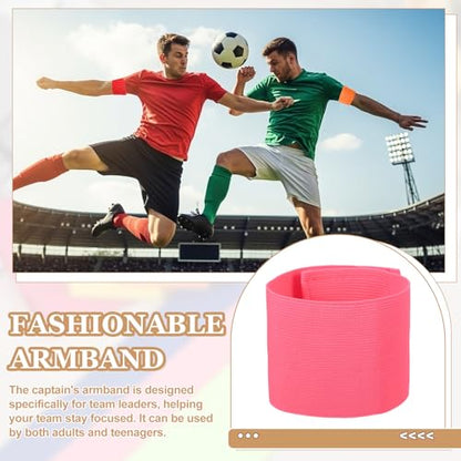 Captain Armbands, Adjustable Leader Arm Bands for Soccer Elastic Team Sport Arm Band-Fitting for Football/Volleyball/Rugby - color: Pink