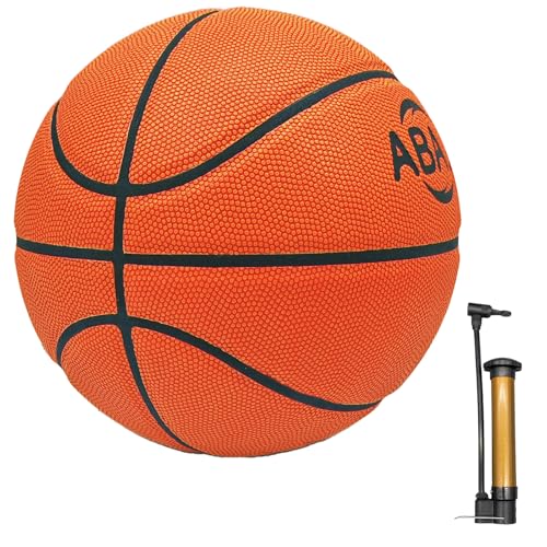 ABAJI Basketball Official Size 7 Adult Youth Game PU Leather Anti-Slippery Anti-dust Outdoor Street Indoor Training Practice Come with Pump Needle