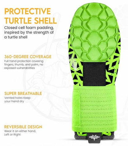 Baseball Sliding Mitt Youth & Adult, Sliding Glove for Baseball, Softball Sliding Guard, Left and Right Hands - color: Neon Green Texture, size: Adult