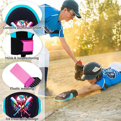 Ice Cream Drip Sliding Mitt Baseball Glove for Youth Sliding Mitt Softball Guard Accessories and Protective Gear Left/Right Hand Ice Cream Drip Pattern Baseball Hand and Wrist Protection - size: Small