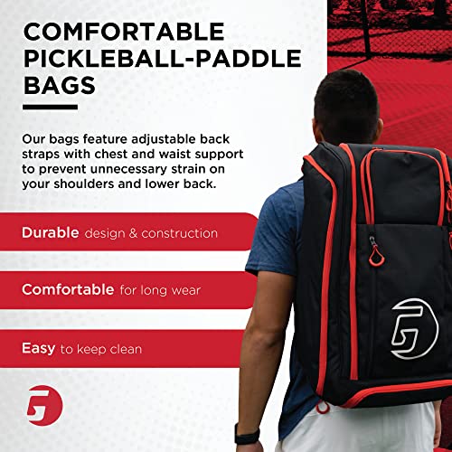 Gamma Sports Tour Backpack, Water-Resistant Pickleball Bag for Pickleball Paddles, Gear, and Clothes, Black