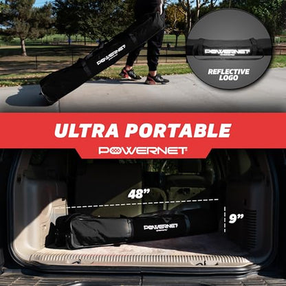 PowerNet Portable Sports Rebounder -Basketball, Volleyball, Soccer, Baseball, Softball and Lacrosse, Backyard & Garage Backstop, Indoor Outdoor Safety Net for Protection - style: 16x10 BLACK Net
