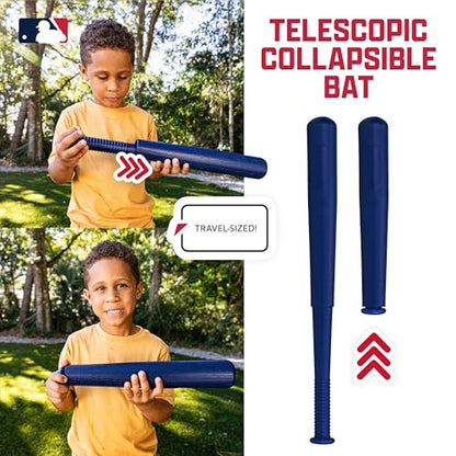 Franklin Sports Kids Baseball Pitching Machine - Pop A Pitch Batting Machine with Youth Bat + 3 Plastic Balls - Boys + Girls Toy