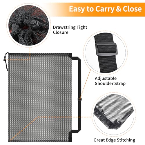 Extra Large Sports Ball Bag, Heavy Duty Breathable Mesh Storage Bag, 40" x 30" Hold 10-12 Soccer Basketball Football, Adjustable Shoulder Strap, Ideal for Coaches, Team, Swimming Gear - style: No Pocket