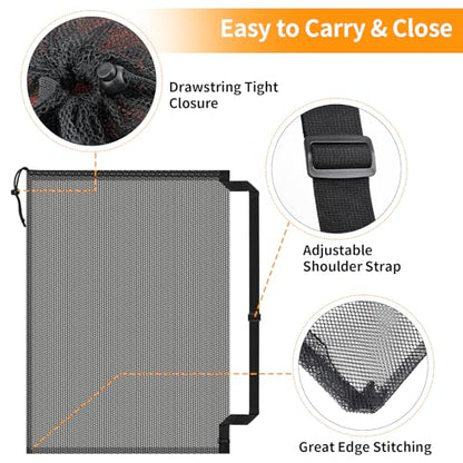 Extra Large Sports Ball Bag, Heavy Duty Breathable Mesh Storage Bag, 40" x 30" Hold 10-12 Soccer Basketball Football, Adjustable Shoulder Strap, Ideal for Coaches, Team, Swimming Gear - style: No Pocket