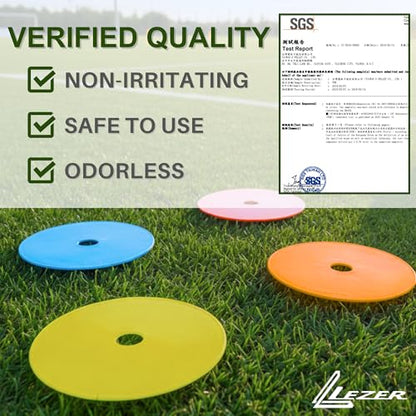 LEZER 9 Inch Flat Cones, Spot Markers, Soccer Cones, Field Court Markers, Sit Spots, Flat Discs, Soccer Training Equipment, Agility Practice, Football, Made in Taiwan - style: 9 inch with 36 pcs