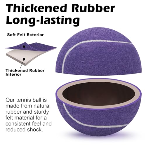 SUNEZLGO 12 Pack Tennis Balls, Advanced Pressure Training Tennis Balls Practice Balls, Tennis Balls for Dogs, Thickened Tennis with Mesh Bag for Transport, Beginner Exercise Ball, Sturdy High Elastic - color: Purple