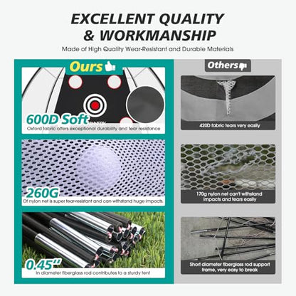Golf Practice Net and Mat, 10x7FT Hitting Aids for Backyard Driving Chipping Swing Training with Noise Reduce Target Tri-Turf Mats Tees Real Balls for Indoor Outdoor, Gifts for Men Dad