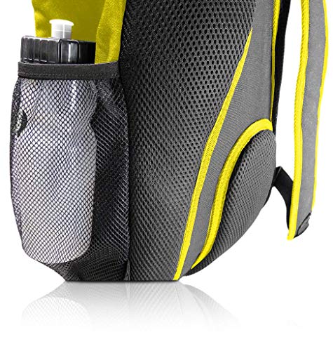 Soccer Backpack with Ball Holder Compartment - for Boys & Girls | Bag Fits All Soccer Equipment & Gym Gear (Black) - color: Yellow