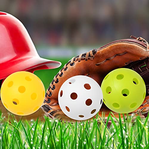 Plastic Practice Baseballs 9 inch with Mesh Bag [Anti-Crack] Soft Training Baseball Balls Hitting Batting Indoor Outdoor Lightweight Hollow for Team Drills Coaching - color: White 6 Pack