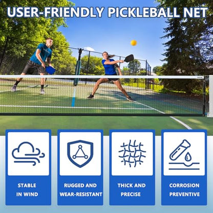 Aluminum Pickleball Net System,Constructed of Rust Proof Aluminum Frame,Regulation Size 22 FT - size: Surface Mount