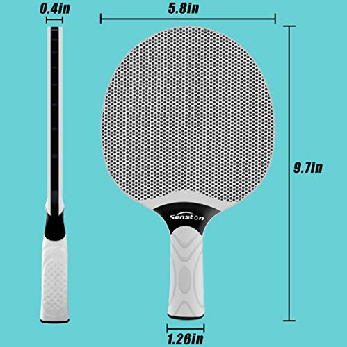 Senston Table Tennis Rackets Set, Professional Table Tennis Racket with 3 Balls, Composite Rubber Ping Pong Paddle Set - color: Gray