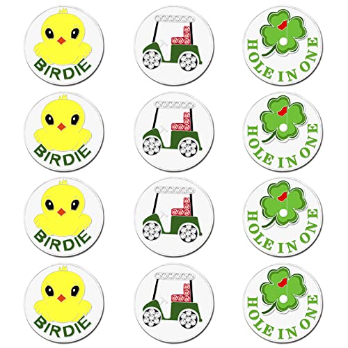 FINGER TEN Golf Ball Marker with Hat Clip or Marker Only, Metal Golf Ball Markers Assorted Designs for Putting Green, Portable Golf Accessories for Men Women - color: Golf Markers Series