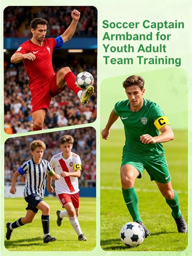 Captain's Armband Soccer Football Rugby Captain Armbands for Youth and Adult,Anti-Drop Design - Pack of 6 - color: 6 Yellow