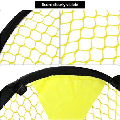 QWORK Soccer Target Goal - Set of 2 Soccer Target Net, Precision Shooting Training Equipment for All Skill Levels, for for Football Soccer Goal Training, Shooting Accuracy Training