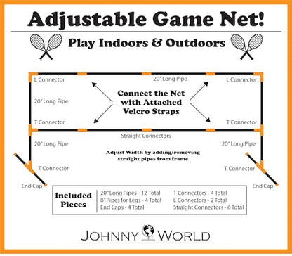 Play Sports Net for Kids - 82" x 44" - Portable Pickleball Badminton Tennis Volleyball Net for Indoor Outdoor - Multi-Game Play Equipment for Backyard Driveway – Orange