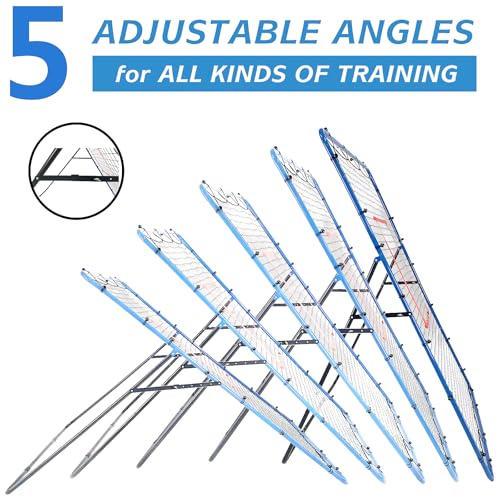 Volleyball Rebounder Net,7x4FT Bounce Back Training Equipment with 5 Adjustable Angles, Volleyball Practice Net for Bumping & Spiking, Lacrosse Baseball Soccer Trainer for Backyard