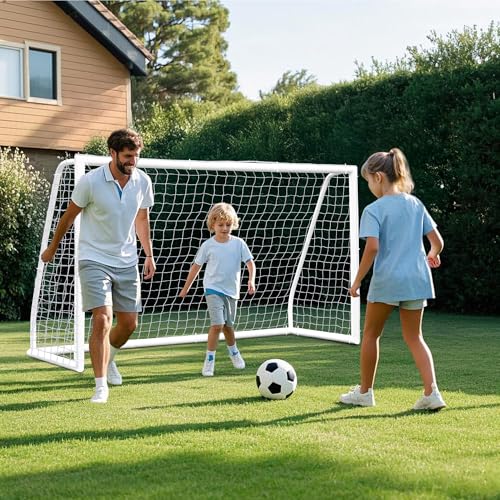 ZENY Portable Soccer Goal for Backyard,12x6 / 10x6.5 / 8x5 / 6x4 ft Kids Adults Soccer Net and Frame for Home Backyard Practice Training Goals, Soccer Training Equipment - style: 8 x 5 FT