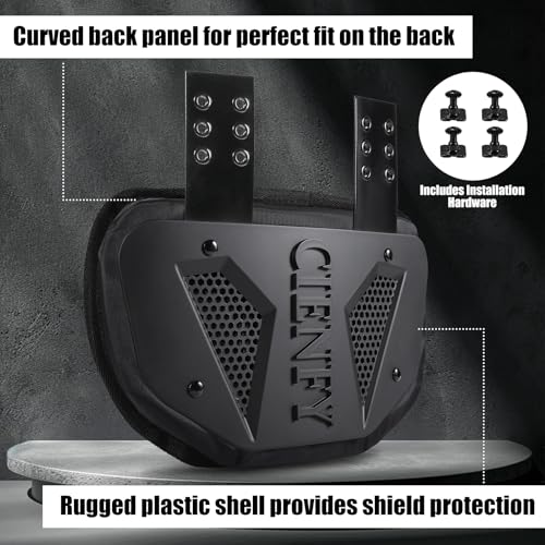 Cienfy Football Back Plate for High-Impact Protection, Universal Football Backplate for Shoulder Pads, for Youth and Adult - size: Youth, style: Black