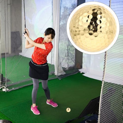 Practice Golf Balls Training Aids Double-Layer Gold Golfing Practice Ball for Indoor and Outdoor Putting Game Training