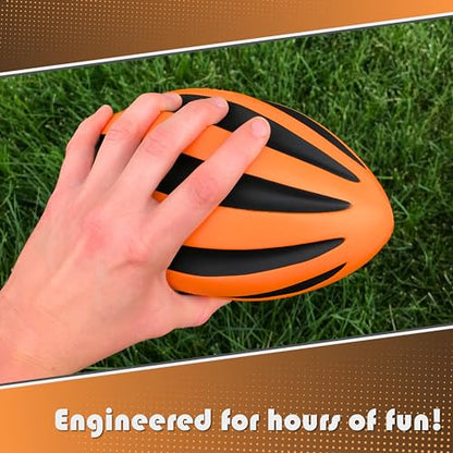 Spiral Foam Football - Soft Foam Football for Kids - 9 Inches - American Football - 1 Each - color: Orange/Black