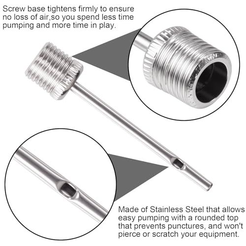 PAGOW 8pcs Air Pump Needles for Balls, Heavy Duty Stainless Steel Ball Pump Needle, Ball Pin Inflation Needles for Sports Balls Basketball Bike - Silver