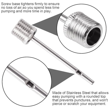 PAGOW 8pcs Air Pump Needles for Balls, Heavy Duty Stainless Steel Ball Pump Needle, Ball Pin Inflation Needles for Sports Balls Basketball Bike - Silver