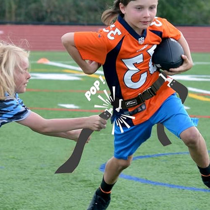 Trained Flag Football Set – Adjustable Flag Football Belt with 2 Flags & Audible Pop – Durable Flag Football Gear for Youth, Kids & Adults