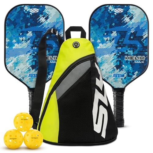 Selkirk Sport SLK Helix Pro Pickleball Paddle | Thermoformed Carbon Fiber Pickleball Paddles with Carbon Fiber & Fiberglass Hybrid Face | Unmatched Control - color: Camo Glitch | Bundle
