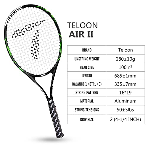 Teloon Tennis Rackets for Adults 2 pcs Recreational -27 inch Tennis Racquet for Men and Women College Students Beginner Tennis Racket.… - color: AIR-I-II