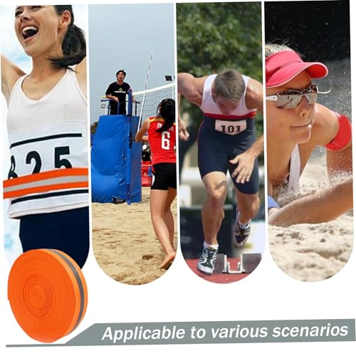 Beach Volleyball Lines 2'' x 328' Nylon Beach Vibrant Orange Volleyball Boundary Lines Tear-Resistant Reflective Caution for Running Track Lanes, Finish Line Markers
