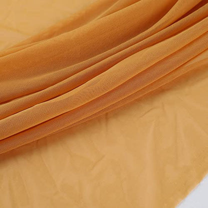 Superfine 4-Way Stretch Net Fabric Nylon Spandex Power Mesh Lightweight Sheer 60" Wide, a Continuous 5 Yards (Turmeric) - color: Turmeric