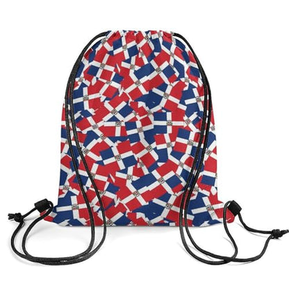 Beam Backpack Drawstring Sack Large Capacity for Soccer Basketball Sports Equipment Travel Men Women, Dominican Republic Flag Wave Bags - color: Picture (346)